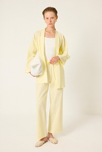 Touché Privé Linen Kimono Pants Set