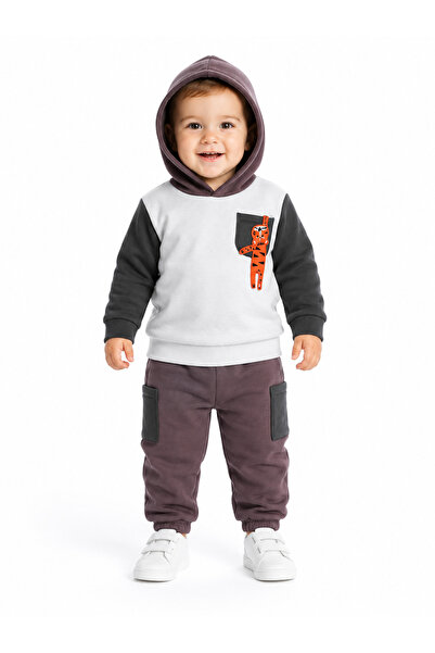 Chicsy Baby Sweet Baby Boy Tiger Tracksuit Set Hooded Sweatshirt Cargo Pocket...
