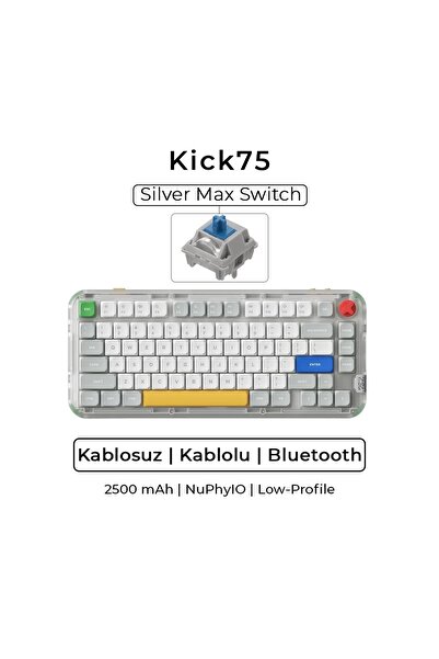NuPhy Kick75 Tri-Mode Low Profile Custom Mekanik Oyuncu Klavyesi
