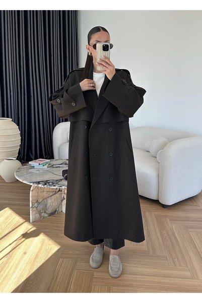 feiruz Premium Fabric Lined Long Trench Coat