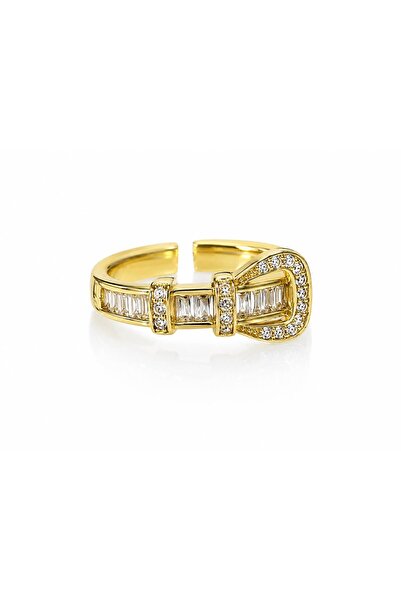 Valmont Adjustable Belt Model Baguette and Round Cut Crystal Stone Women's Ring
