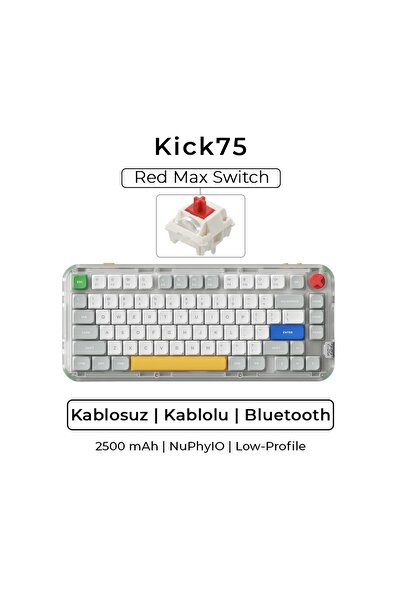 NuPhy Kick75 Tri-Mode Low Profile Custom Mekanik Oyuncu Klavyesi