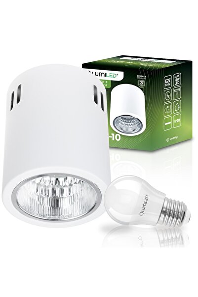 Lumiled Spot fix rotund montat pe tavan APUS 10 TUBA Alb + Bec LED tip bilă 8...
