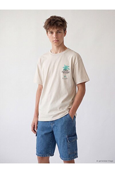 LC Waikiki Crew neck printed boys' t-shirt