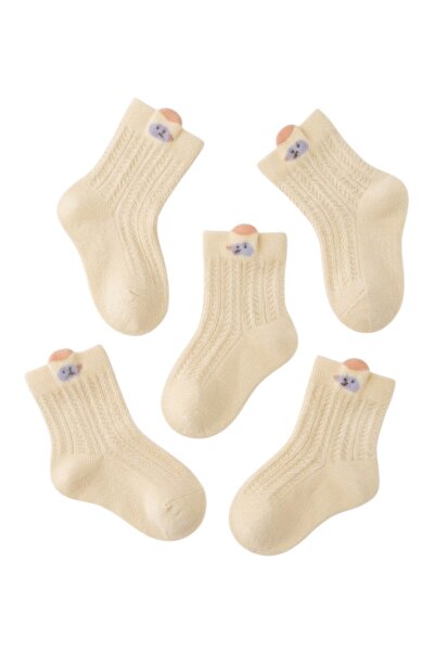 Bidani - Baby Ribbed Crew Socks 5-Pack with Back Tab – Soft Cotton Socks for ...