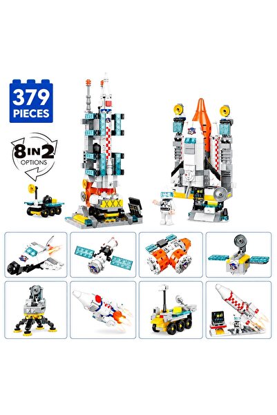 Minibric Building Set with Blocks Type Pieces Built 379 Pieces 8in2 Space Pla...