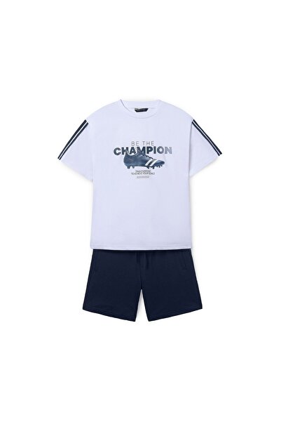 MAYORAL Set tricou și pantaloni scurți pentru băieți 6687 Albastru închis