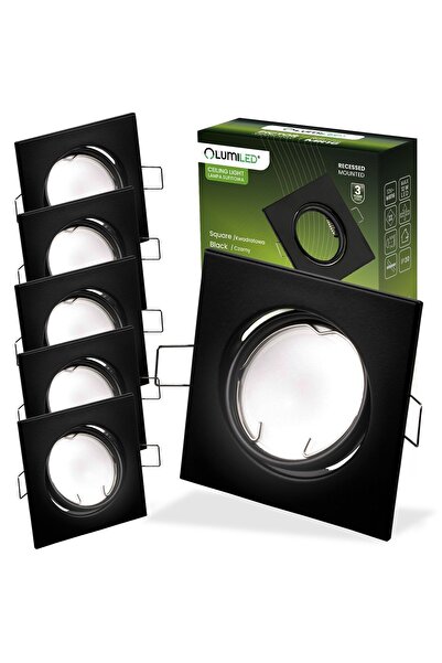 Lumiled 6x HALOGEN spoturi încastrate pătrate orientabile PICTOR oțel negru M...