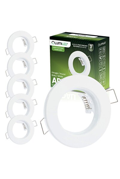 Lumiled 6x Corp de iluminat halogen încastrat, rotund, alb, GU10 MR16 ARDALI