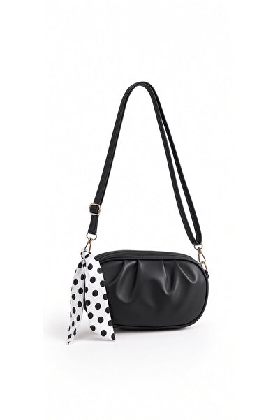 cantamella Black Drawstring Women's Shoulder Bag - Faux Leather Daily Crossbo...