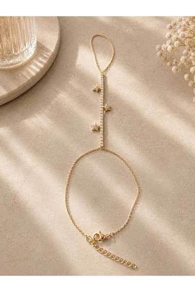 xUPING Star Stone Shahmeran Bracelet Gold Color Chain on Hand with Crystal Detail Elegant Women's Jewelry Accessory