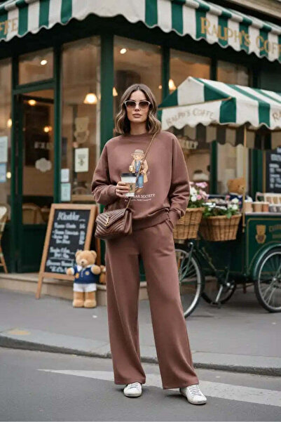 Aselim Hijap Moda The Bear Sea Comfort Set Takım Kahverengi