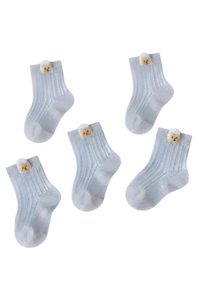 Bidani - Baby Ribbed Crew Socks 5-Pack with Back Tab – Soft Cotton Socks for ...