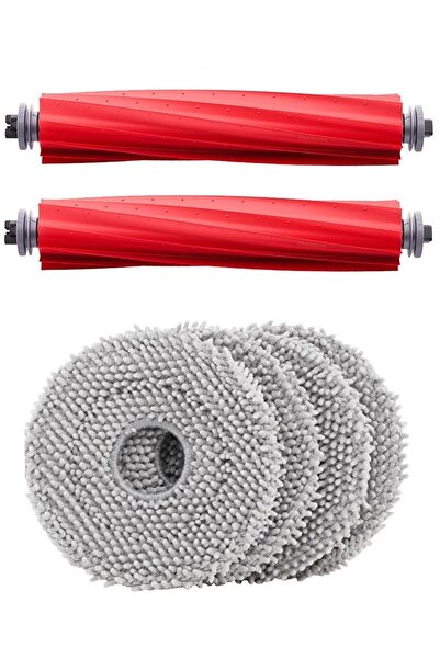 Rovexa Roborock Qrevo Plus Compatible 2 Main Brushes 4 Mop Fiber Mops