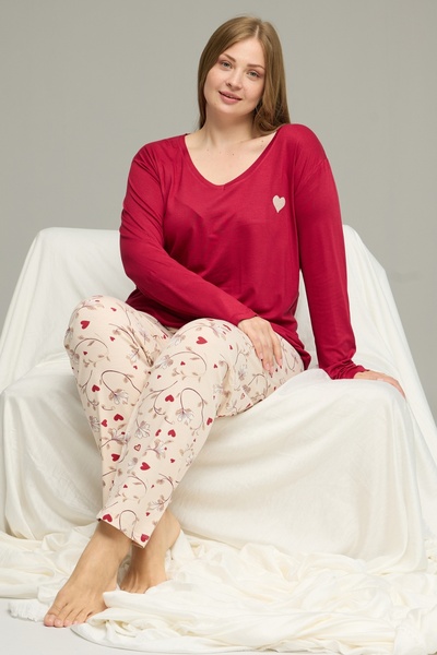 SeXen Πιτζάμα Plus Size "Sexen" ROMANTIC RED