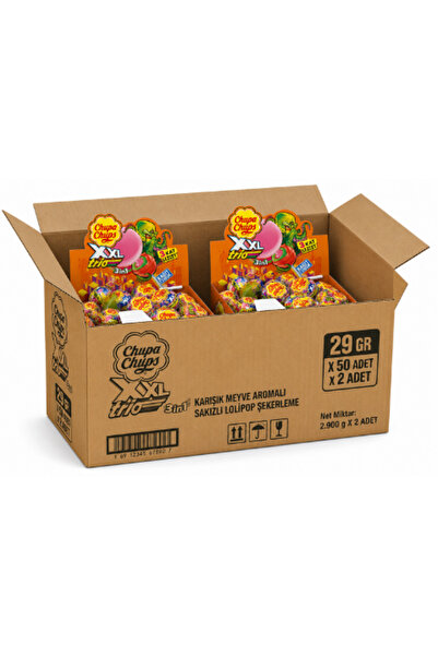 Chupa Chups XXL Trio Karışık Meyve Aromalı Sakızlı Lolipop Şekerleme 29 GR X ...