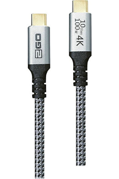 2go Καλώδιο USB 2.0 USB-C Αρσενικό - USB-C 100W PD Ασημί 1.2μ