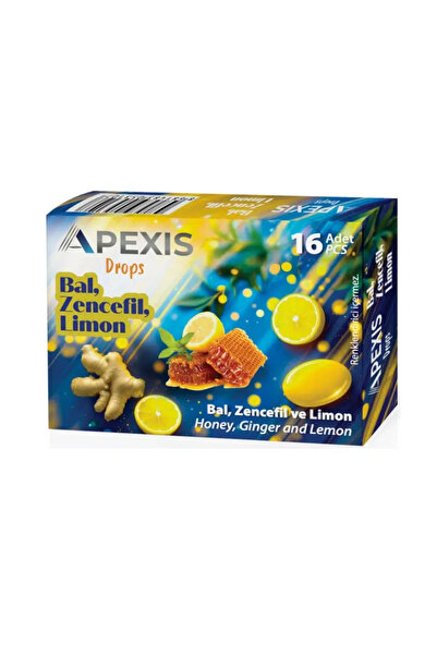 Apexis Drops Bal Zencefil Limon Aromalı Pastil 16'lı