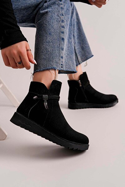 SEFERİ Cizme și botine - Negru - Toc plat
