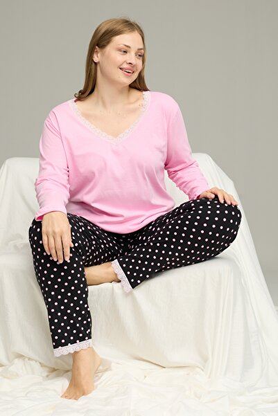 SeXen Πιτζάμα Plus Size "Sexen" PINK LACE
