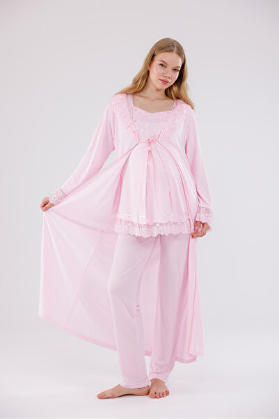 Yulem Homewear Maternity Pajama Sets - Pink - Long
