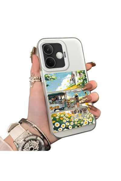 ucuc Oppo A5 Pro 4G/5G Compatible Hard Acrylic Back Silicone Edge Lens Protec...