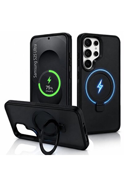 CROWNYX Magnetic Stand Case for Samsung Galaxy S25 Ultra, Shockproof Slim Hyb...