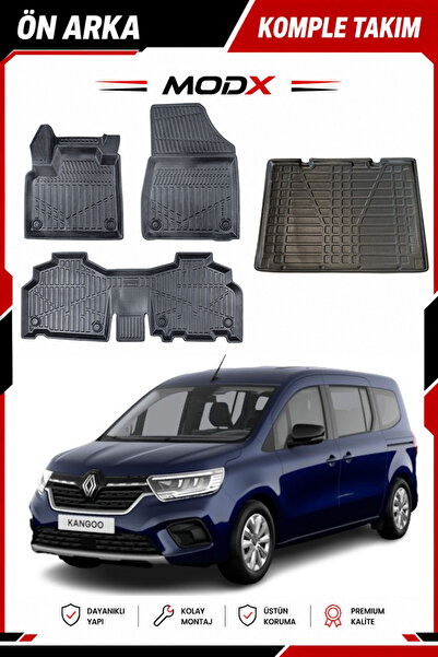 MODxAUTO Renault Kangoo Demir Setli 2024 Sonrası 5D Havuzlu Paspas + 3D Bagaj...
