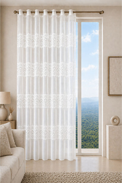 Premier Home Tulle Curtains - White - 1 Piece