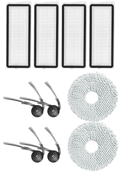 Rovexa Roborock Qrevo L Compatible 4 Hepa Filters 4 Side Brushes 2 Mop Fiber ...