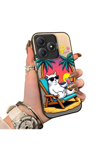 ucuc Realme C63 4G/C61 Compatible Hard Acrylic Back Silicone Edge Lens Protec...
