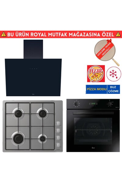 Hoover GTF1W Siyah Ankastre Set (HO3158B +Cand-y CHW6LMX İnox Emaye + HDG6C1GBTK )