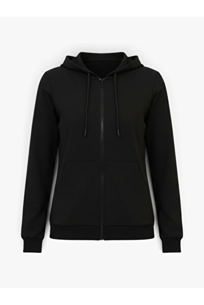 lumberjack 6W WB 18SN77 FULL ZIP 6PR Kadın Siyah Sweatshirt - 102696922