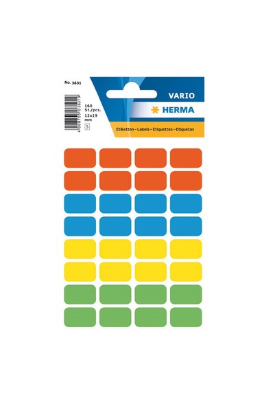 Herma Vario Label 12X19Mm Mixed Color 3631
