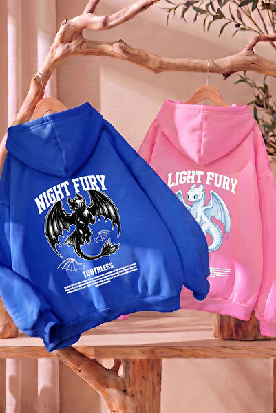 darkopia Dear Couple Combination Night and Light Fury Back Printed Design Hoo...