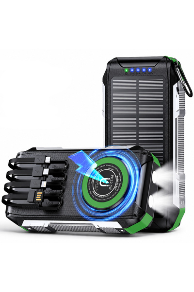 Linomag Solar Power Bank 30000mAh Linomag®, Fast Charging PD 22.5W, Wireless ...
