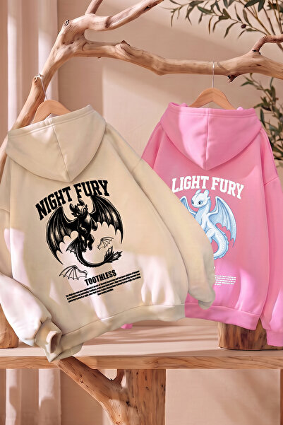 darkopia Dear Couple Combination Night and Light Fury Back Printed Design Hoo...