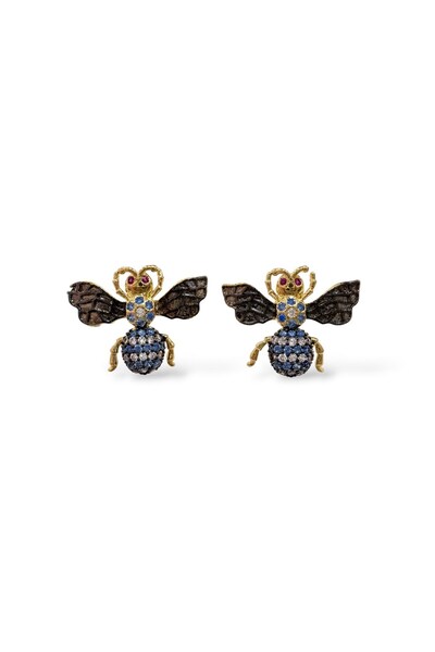 neslyaccessories Colorful Stone Queen Bee Earrings