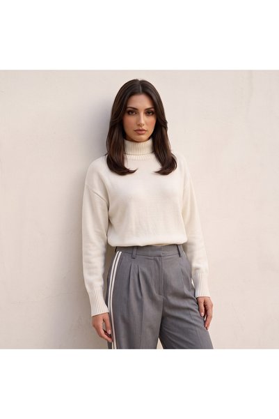 Iconic HIGH NECK RIB SWEATER