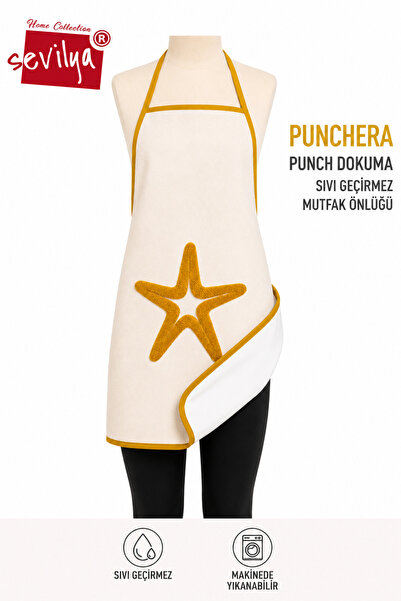 sevilya Punchera 2li Paket Punch Nakışlı Sıvı Su Geçirmez Mutfak Önlüğü