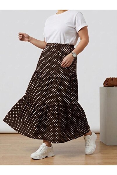 Orly More Plus Size Skirts - Brown - Large