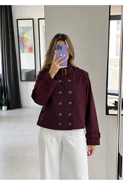 Ekim Store Trench Coats - Burgundy - Basic