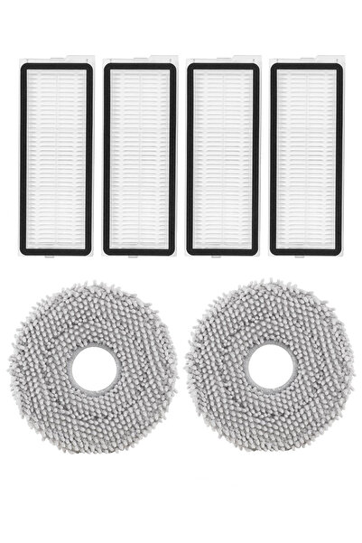 Rovexa Roborock Qrevo Edge Compatible 4 Hepa Filters 2 Mop Fiber Mops