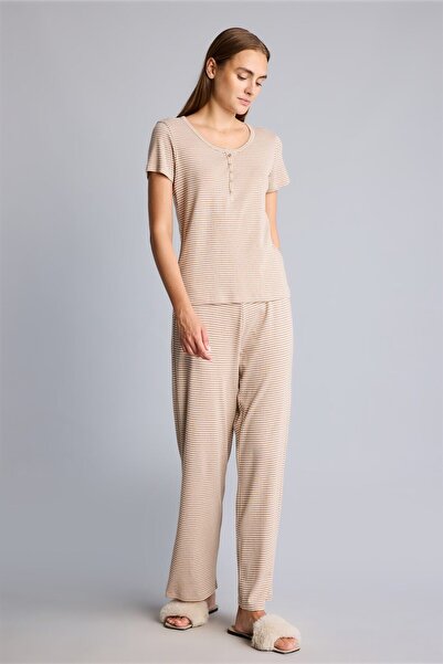 DeFacto Pajama Sets - Beige - Not specified