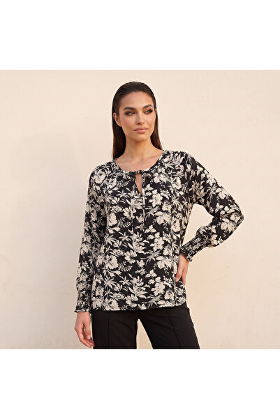 FAV FRONT TIE UP LONG SLEEVE BLOUSE
