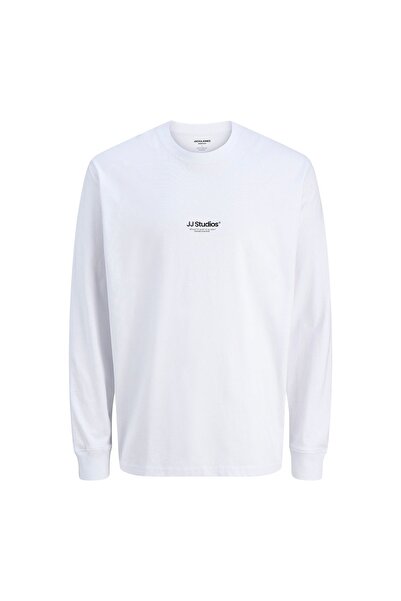 Jack & Jones Bluză cu mânecă lungă pentru bărbați 12278788 Albă