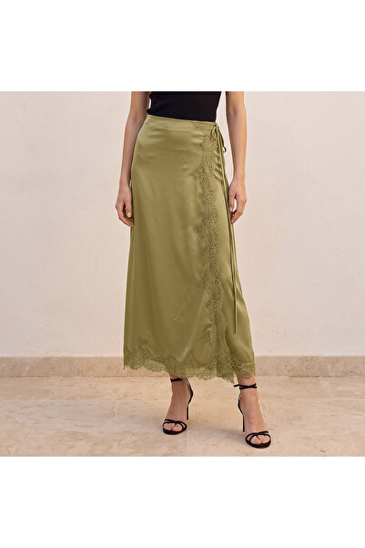 Iconic LACE EMBELLISHED COLUMN SKIRT