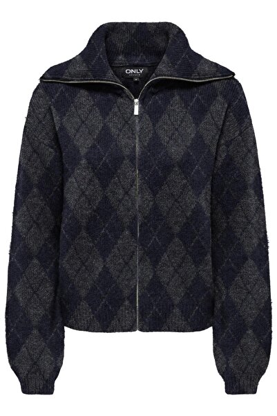 ONLY Onlmaroon Ls Zip Collar Cardigan Knt Women's Blue Cardigan - 15358211
