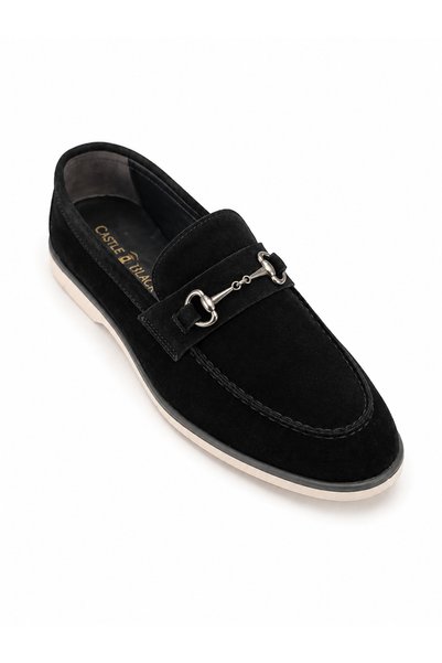 Castle Black Leon Black Genuine Suede Leather Men's Casual Shoes
