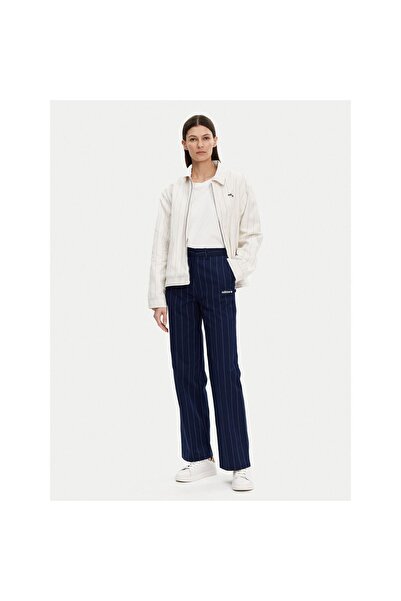 adidas Pantaloni de jeans pentru femei, albastru bleumarin, cu dungi (JJ3482)